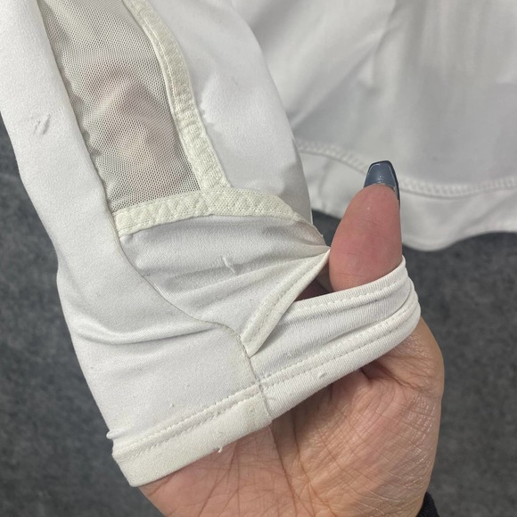 Athleta Jacket Small White Powervita Elation Full Zip Long Sleeve Workout Mock - Picture 6 of 12